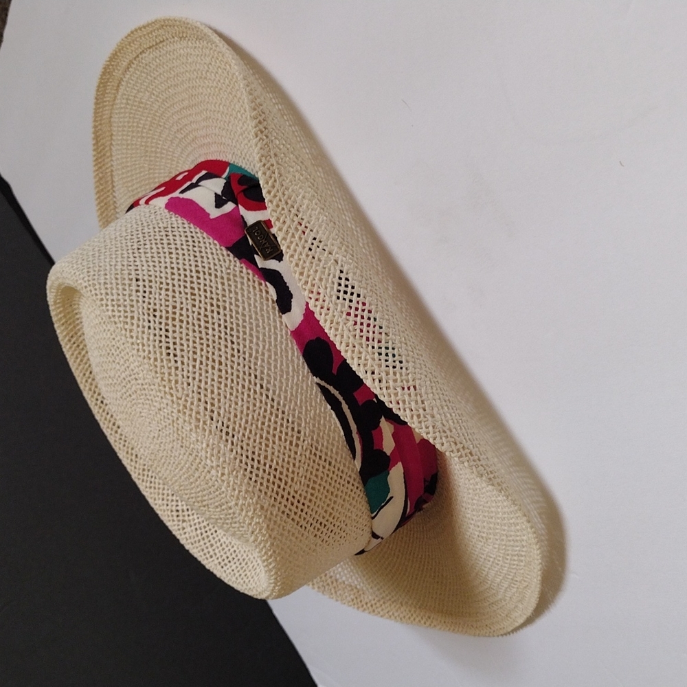 Kangol Unisex Straw Panama Hat w/ Colorful Linen Band EUC - Picture 6 of 16